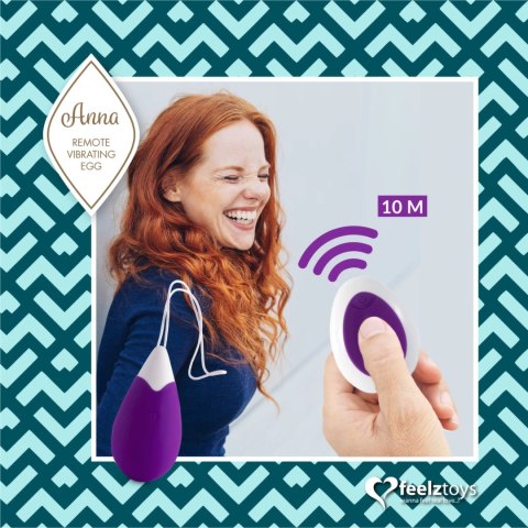 FeelzToys Anna Deep Purple - Jajko wibrujące z pilotem, silikon, 10 trybow