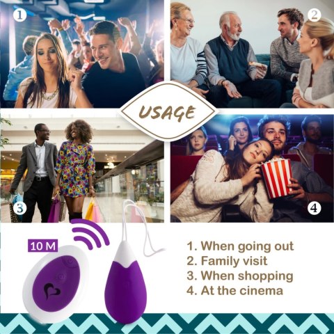 FeelzToys Anna Deep Purple - Jajko wibrujące z pilotem, silikon, 10 trybow