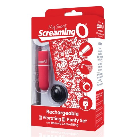 Screaming O Charged Panty Vibe Red - Zdalnie Sterowany System z Majteczkami