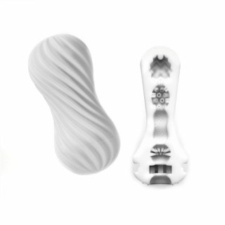 Tenga Flex Silky White - elastyczna maszyna intymna spiralna, biała