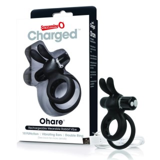 The Screaming O Charged Ohare Black - wibrujący pierścień silikonowy USB