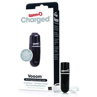 The Screaming O Charged Vooom Black - kompaktowy stymulator 10 trybow USB