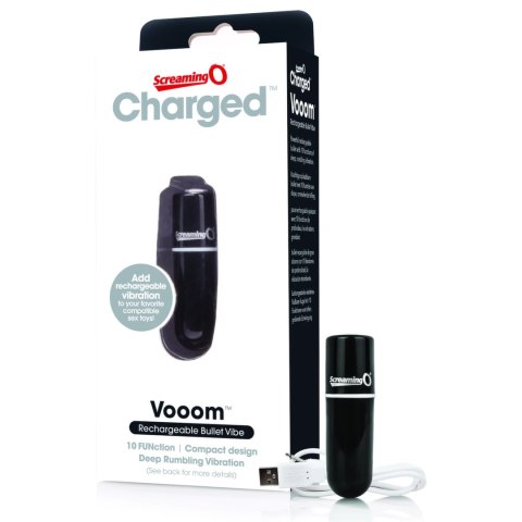 The Screaming O Charged Vooom Black - kompaktowy stymulator 10 trybow USB