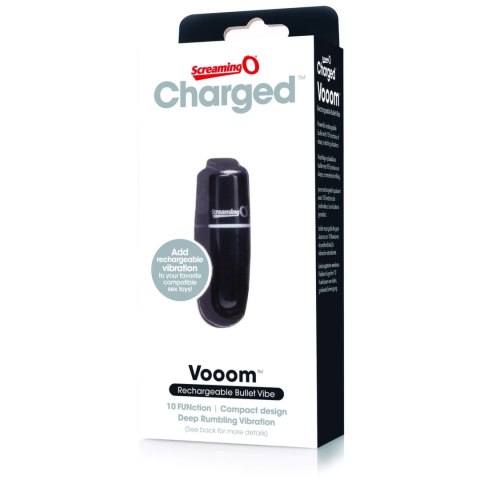 The Screaming O Charged Vooom Black - kompaktowy stymulator 10 trybow USB