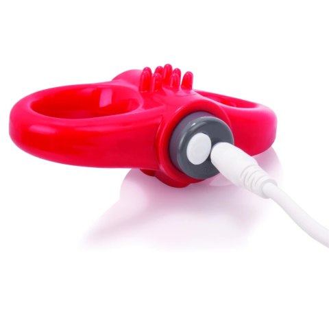 The Screaming O Charged Yoga Red - elastyczny pierścień wibrujący z podwojną pętlą