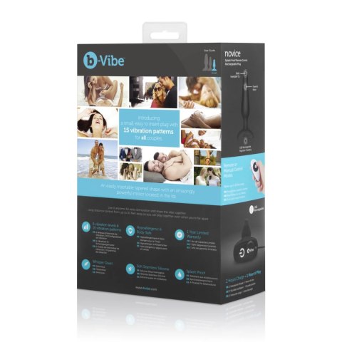B-Vibe Novice Plug Black - kompaktowa maszyna intymna z pilotem