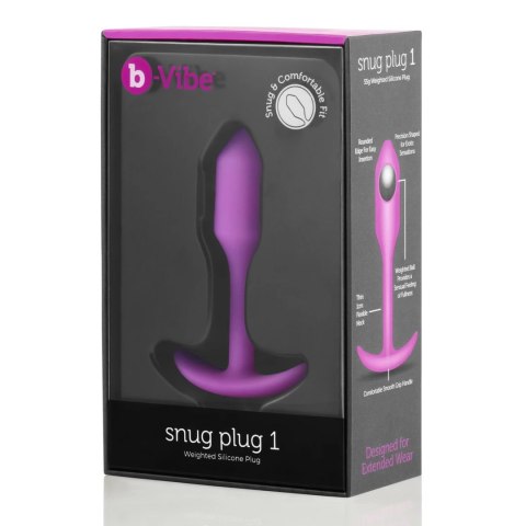 B-Vibe Snug Plug 1 Fuchsia silikonowy anatomiczny korek 54g