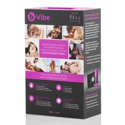 B-Vibe Snug Plug 1 Fuchsia silikonowy anatomiczny korek 54g