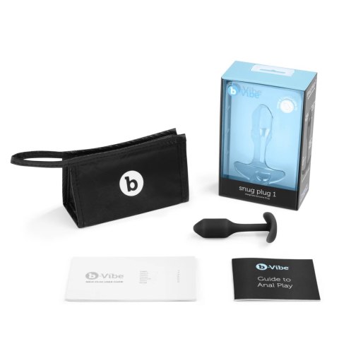 B-Vibe Snug Plug 1 czarny - silikonowy model z wagą 54g, rozmiar S