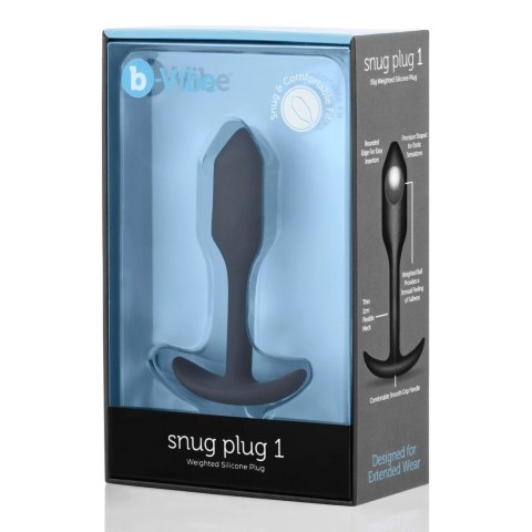 B-Vibe Snug Plug 1 czarny - silikonowy model z wagą 54g, rozmiar S