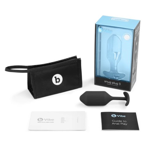 B-Vibe Snug Plug 3 czarny - silikonowy model z obciążeniem 180,7g