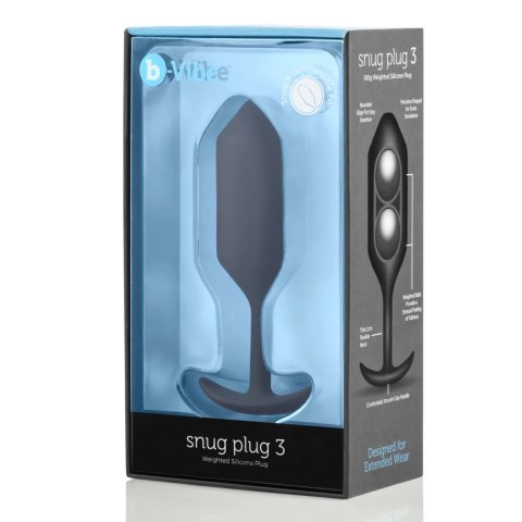 B-Vibe Snug Plug 3 czarny - silikonowy model z obciążeniem 180,7g