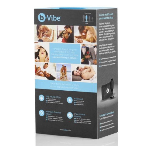 B-Vibe Snug Plug 3 czarny - silikonowy model z obciążeniem 180,7g