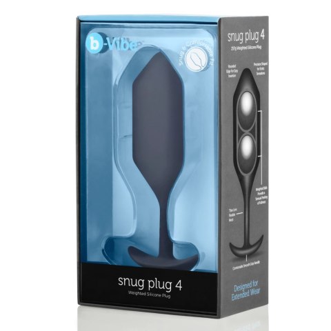 B-Vibe Snug Plug 4 Black - anatomiczny model silikonowy 255g