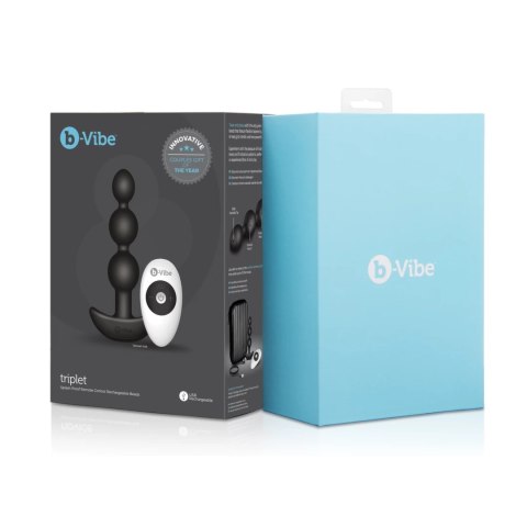 B-Vibe Triplet Black - wibrująca sonda z 2 silnikami i pilotem