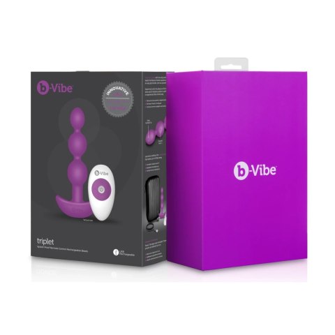 B-Vibe Triplet Fuchsia - Koraliki z funkcją wibracji i pilotem