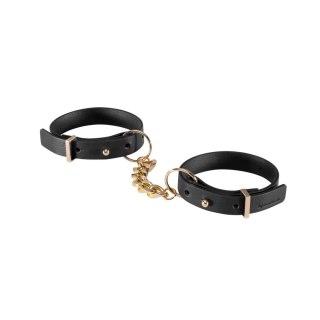 Bijoux Indiscrets Maze Thin Handcuffs Black - stylowe kajdanki z eko-skory