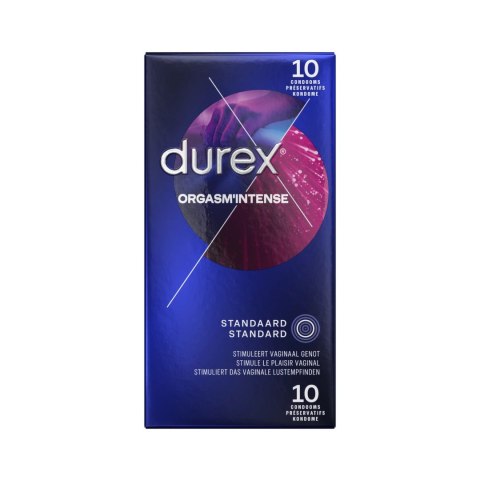 Durex Orgasm Intense 10 szt. - prezerwatywy z wypustkami i żelem stymulującym
