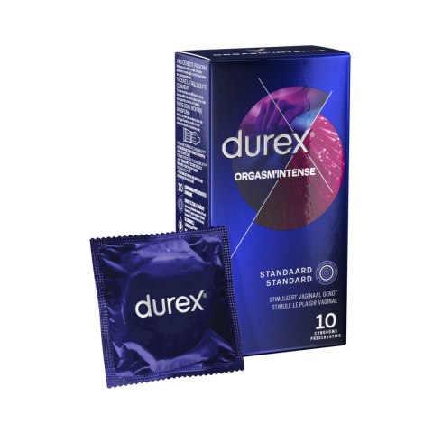 Durex Orgasm Intense 10 szt. - prezerwatywy z wypustkami i żelem stymulującym