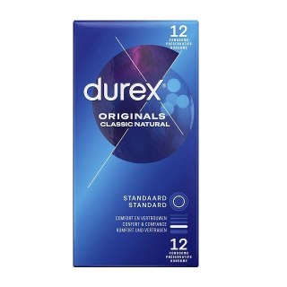 Durex Originals Classic Natural 12 szt. lateksowe, 54 mm, nawilżane