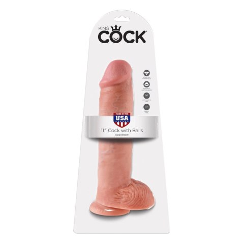 King Cock Model 28cm - model anatomiczny z przyssawką, beżowy