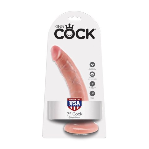 Pipedream King Cock 7 Inch Flesh - model z przyssawką, długość 17,8 cm