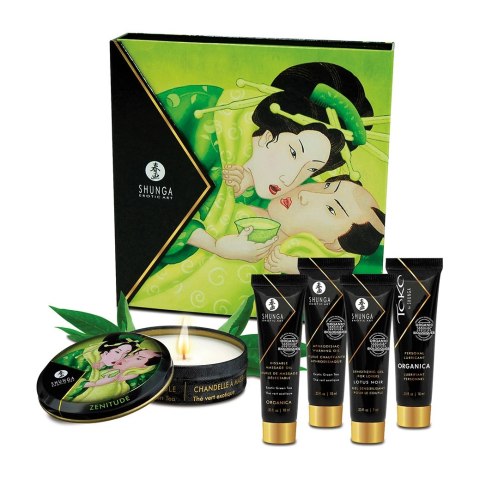 Shunga Geisha's Secret Kit Zestaw Miniatur Zielona Herbata 5w1