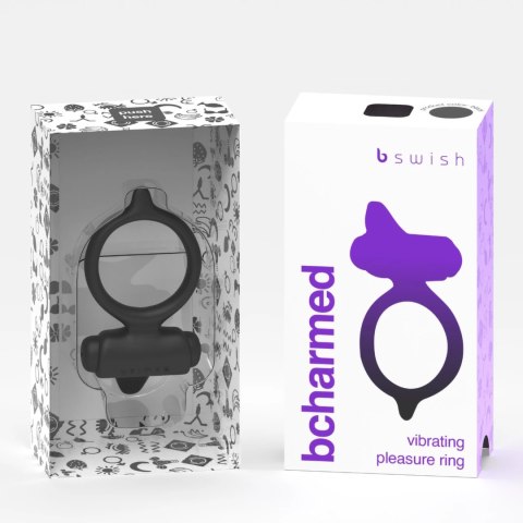 B Swish bcharmed Basic Black - silikonowy wodoodporny pierścień wibrujący