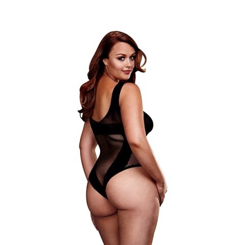 Baci Body Jacquard Fishnet V Queen Size - elastyczna siateczka XL