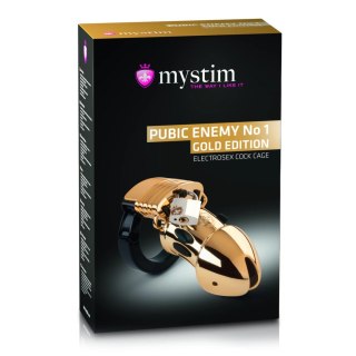 Mystim Pubic Enemy No 1 Gold - system blokady intymnej z elektrostymulacją