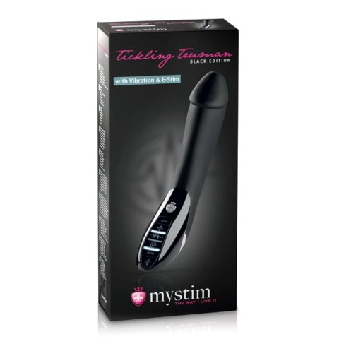 Mystim Tickling Truman eStim Black - urządzenie wibrujące z elektrostymulacją 27 cm