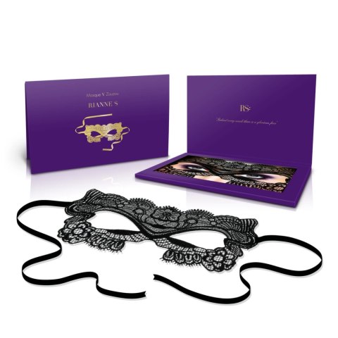 Rianne S Soiree Mask V Zouzou maska wenecka aksamitna czarna