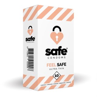 Safe Feel Safe Ultra Cienkie Prezerwatywy 10 szt. Lateksowe 54mm