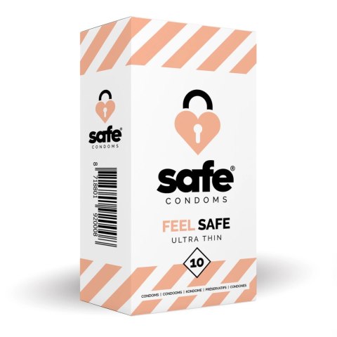 Safe Feel Safe Ultra Cienkie Prezerwatywy 10 szt. Lateksowe 54mm