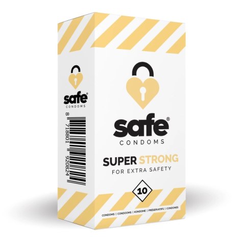 Safe Super Strong 10 szt - prezerwatywy wzmocnione, lateksowe, 53 mm