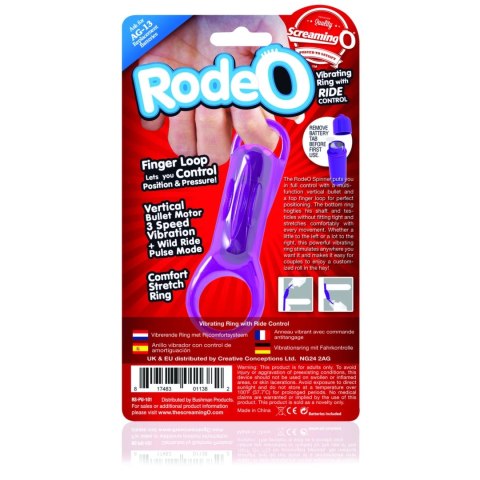 The Screaming O RodeO Spinner fioletowy pierścień wibrujący regulowany