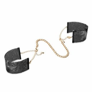 Bijoux Indiscrets Desir Metallique Cuffs Black - eleganckie kajdanki i bransoletki