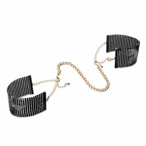 Bijoux Indiscrets Desir Metallique Cuffs Black - eleganckie kajdanki i bransoletki