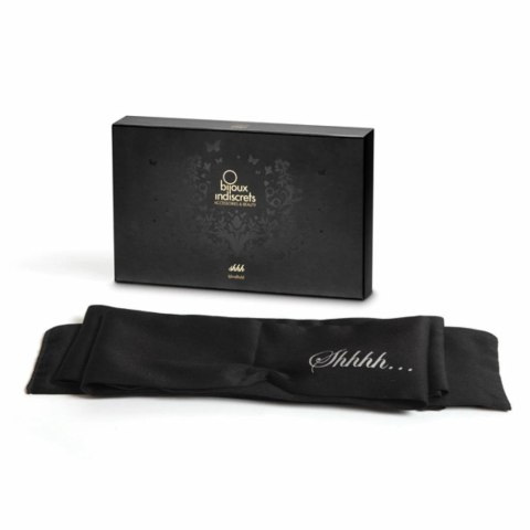 Bijoux Indiscrets Shhh Black - satynowa opaska na oczy uniwersalna