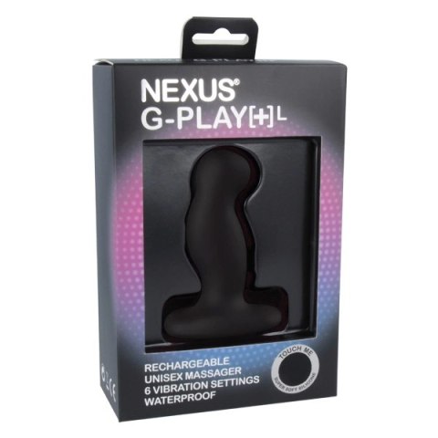 Nexus G-Play+ Medium Black - wibrująca zatyczka analna, silikon, USB