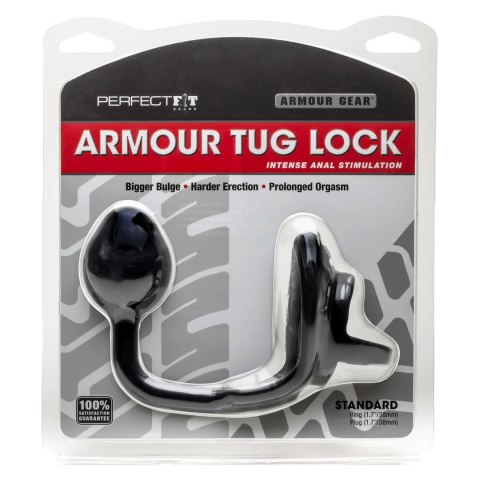Perfect Fit Armour Tug Lock Black pierścień z plugiem, czarny, 43 mm