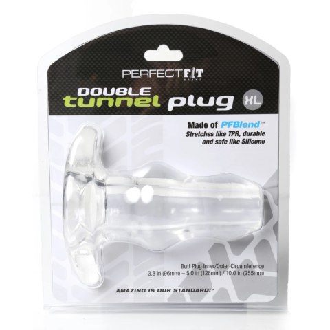 Perfect Fit Double Tunnel Plug XL Przezroczysty - Anatomiczna zatyczka tunelowa XL