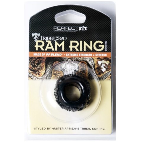 Perfect Fit Ram Ring Black - stylowy pierścień anatomiczny czarny