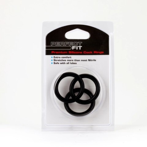 Perfect Fit Silicone 3 Ring Kit XL Black - Zestaw silikonowych pierścieni XL