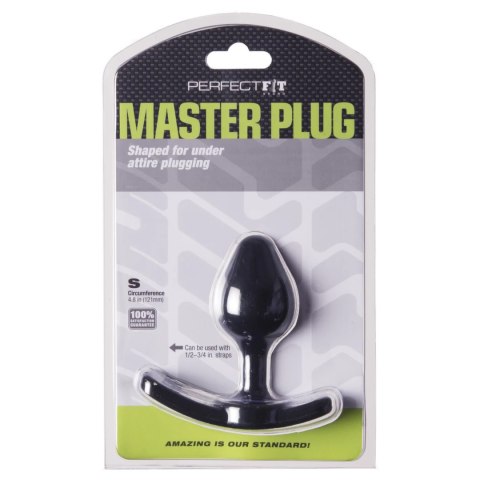 Perfect Fit Strap-On Plug Small Black - anatomiczny model z mocowaniem