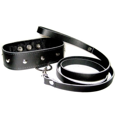 Sportsheets Leather Collar & Leash zestaw skorzany z miękką wyściołką
