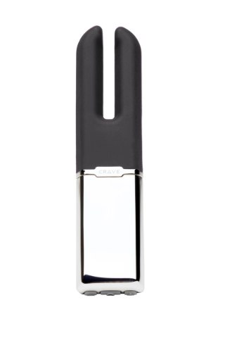 Crave Duet Black - dwugłowicowy stymulator wibracyjny USB, 11,6 cm