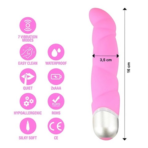 FeelzToys Gino Pink - silikonowy model z 7 trybami pracy, 16 cm