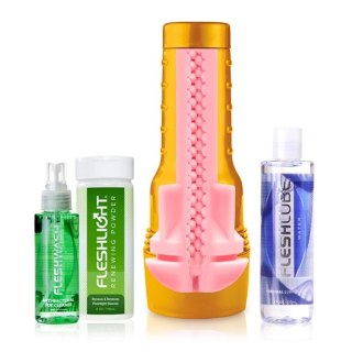 Fleshlight Stamina Training Unit STU Value Pack z akcesoriami, żołty