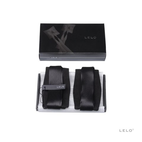 LELO Etherea Silk Cuffs luksusowe kajdanki jedwabne czarne 150cm